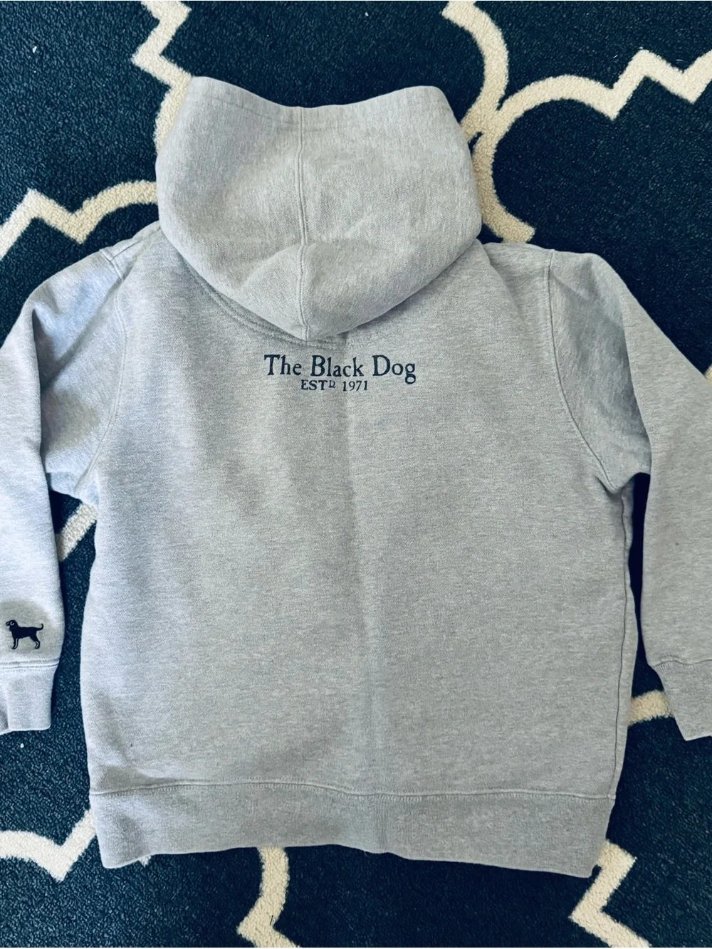 Black Dog Kids' Gray Zip-Up Hoodie with Dog Graphic